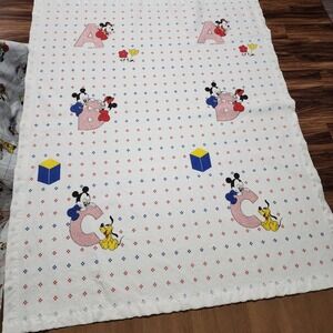 Vintage Dundee disney babies Crib Blanket W/ Satin trim Primary Colors
